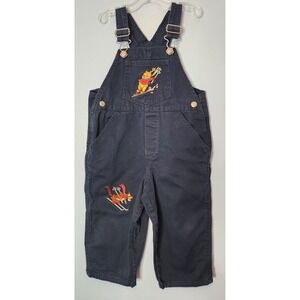 Vintage Disney Winnie the Pooh‎ Tigger Ski Overalls Navy Blue 2T Embroidered